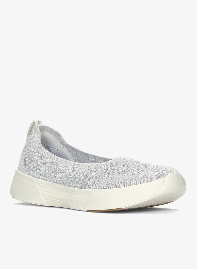 Keds Snow White/Silver Lurex Keds Women's BlissWalk Skimmer Casual Sneaker Silver for Women | Best Price UAE